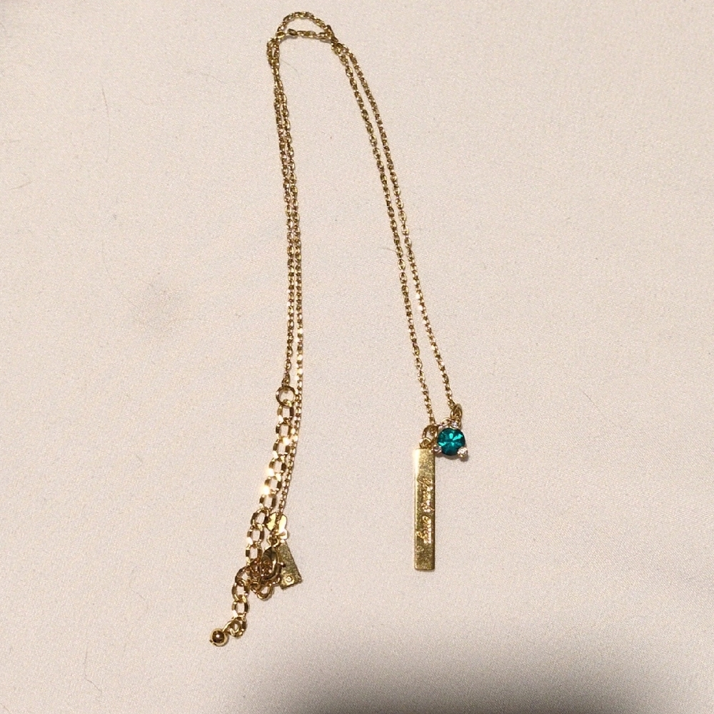 NWOT Kate Spade Gold And Emerald Necklace